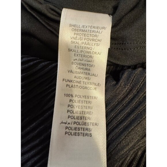 Aidan Mattox Cocktail Party Dress 14 Black Gold Silver Foil Long Sleeve NEW $220 - Picture 10 of 12